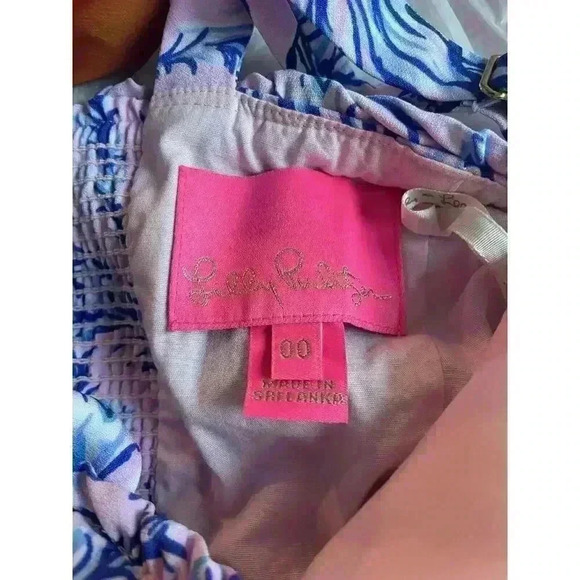 Lilly Pulitzer Mini Dress Romper Floral Magnolia Lilac One Piece Zenon 00 XS XXS - Picture 12 of 16